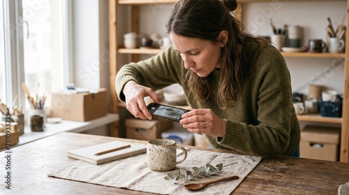 Owner Photographing Product for Online Shop