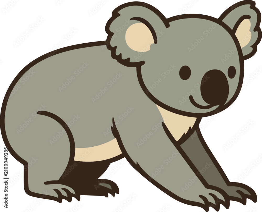 Fototapeta premium Young Koala on animal art illustration painting