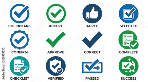 Foto Collection of Check Mark Icons and Symbols
