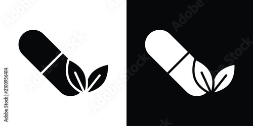 Bild auf Leinwand Herbal capsule icon