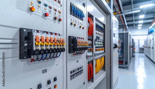 Modern Electrical Control Panel in Industrial Facility
