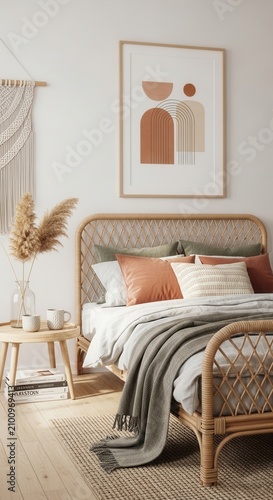 Serene Boho Chic Bedroom With Natural Textures And Earthy Tones