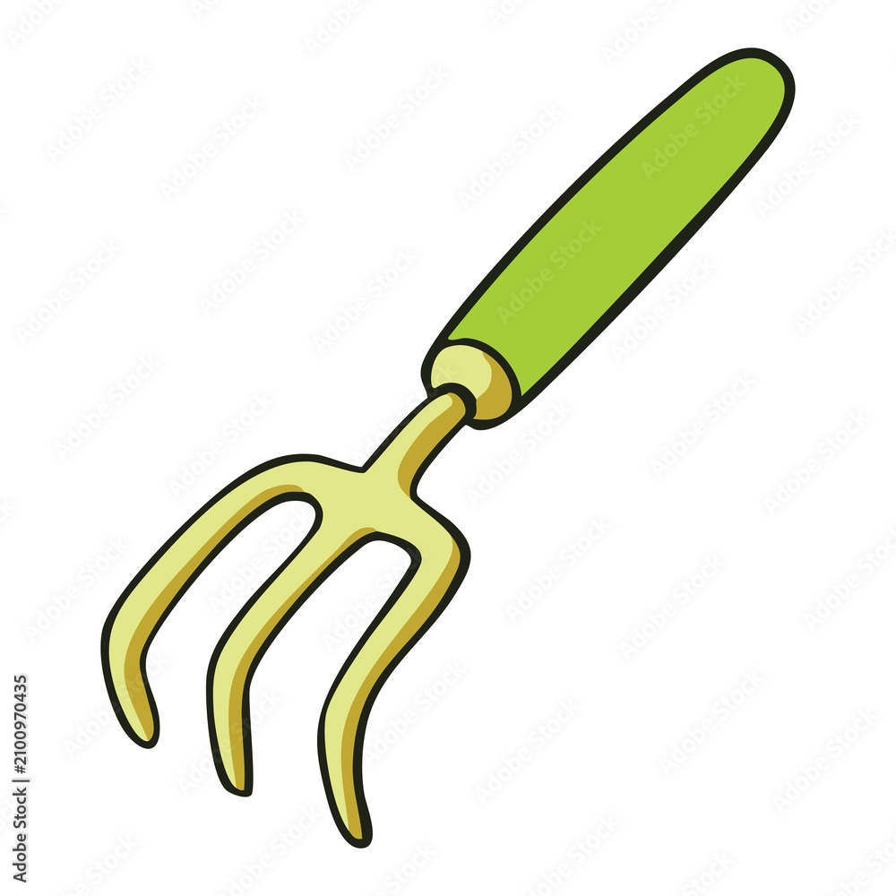 Obraz premium Hand Cultivator Tool Illustration
