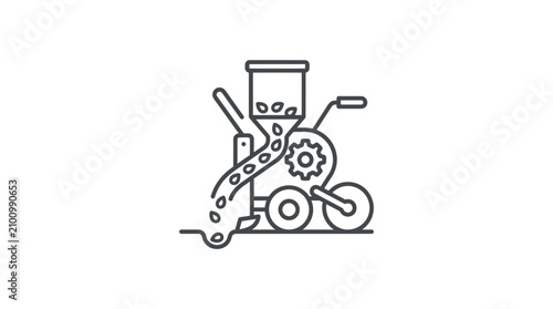 Foto Industrial machine with gear and chain.