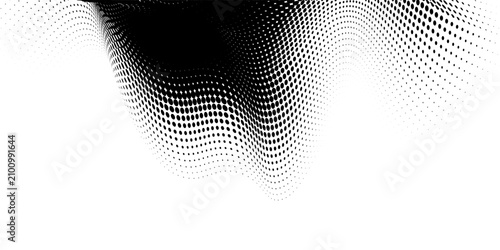 Quadro em tela Dotted wave line pattern