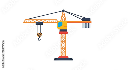 Tall yellow tower crane for heavy lifting at construction sites