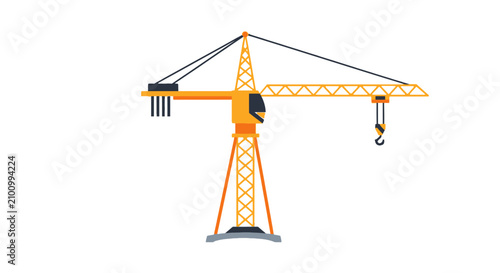 Yellow tower crane for heavy lifting at construction sites