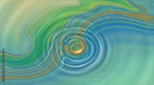 Vibrant swirling waves create dynamic motion on liquid surface