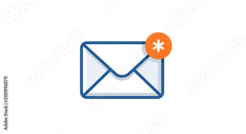 Canvas Print Email notification icon with alert.