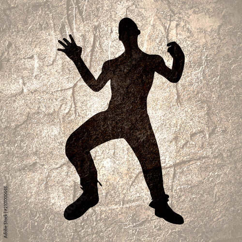 Cartoon zombie monster silhouette. Spooky and scary character.