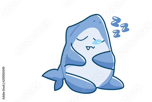 Kawaii sleeping shark character with z symbols education learning