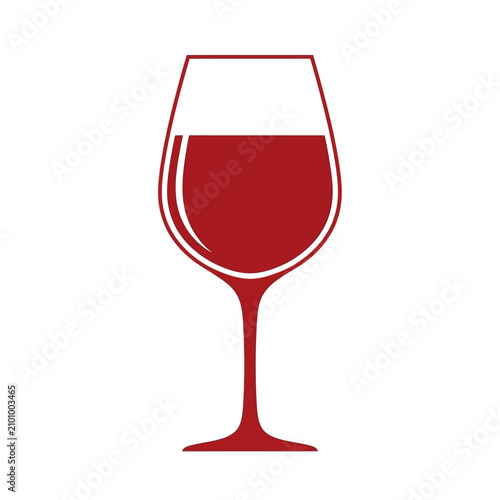 Minimalist Red Wine Glass Icon Illustrating Sophisticated Dining and Beverage Service for Modern Menu and Restaurant Branding Designs