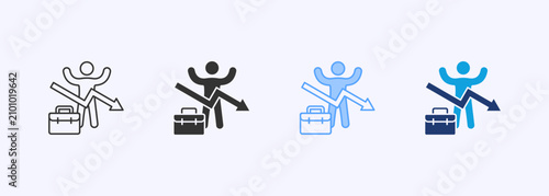 Tableau sur toile Business Failure Icon Set Multiple Style Collection Illustration