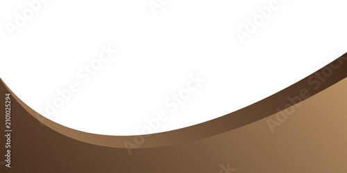 Cuadro en lienzo Professional abstract background featuring elegant flowing wavy lines and layered curves in rich chocolate brown, mocha, and soft cream gradient tones against a clean white space