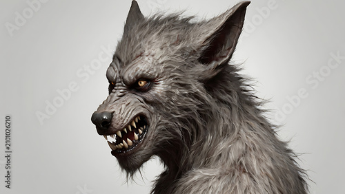 Werewolf on white background