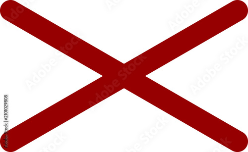 Obraz na plátně Red X symbol. Cross mark icon. PNG, transparent background