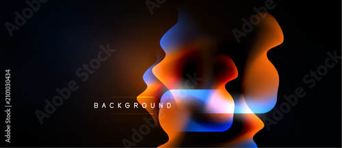 Abstract fluid shapes, vibrant colors, orange, blue gradients. Modern design ...