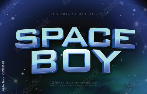 Space Boy Futuristic Sci-Fi Text Effect Vector