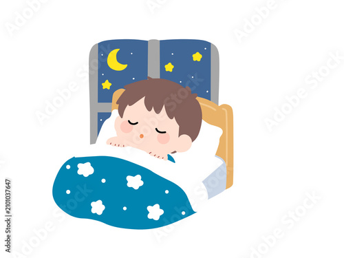 眠る子供のイラスト