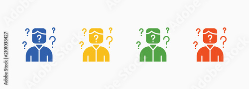 Anonymity Icon Set Color Multiple Style Collection Illustration