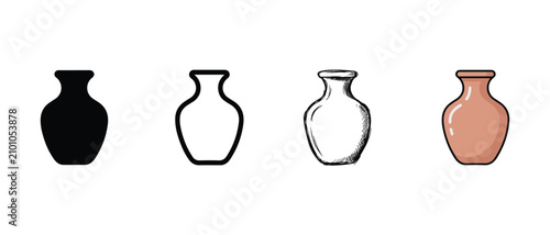 vases in various styles and colors on white background for decoration  home  design