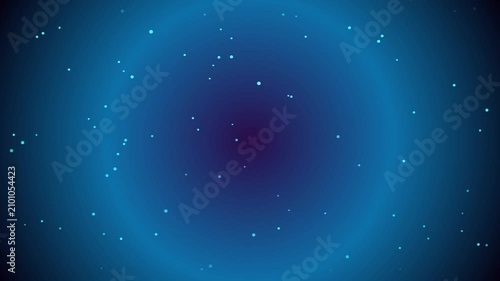 Abstract blue motion background with floating light particles and glow