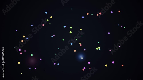 Abstract Motion Background With Floating Glowing Colorful Particles