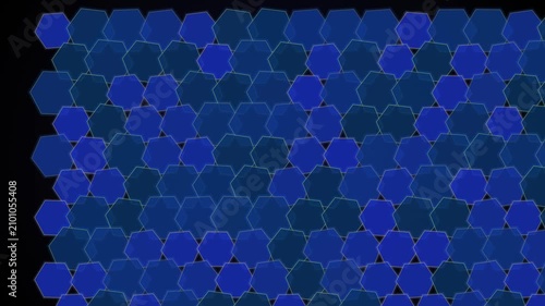 Blue Hexagonal Geometric Pattern Animation Loop for Digital Background