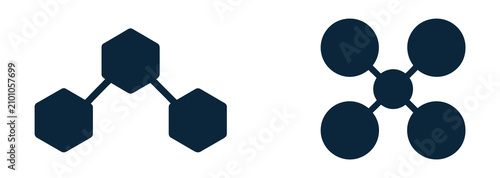 Fotografie Abstract Network and Connection Icons Isolated on Transparent Background for Dig