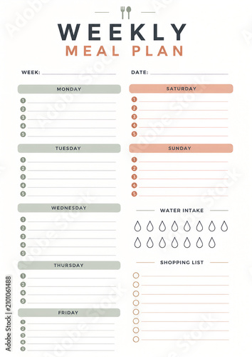 Weekly Healthy Meal Plan Planner