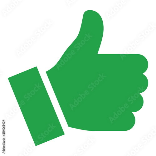 Photos Green thumb up hand gesture icon symbol for approval and likes icon