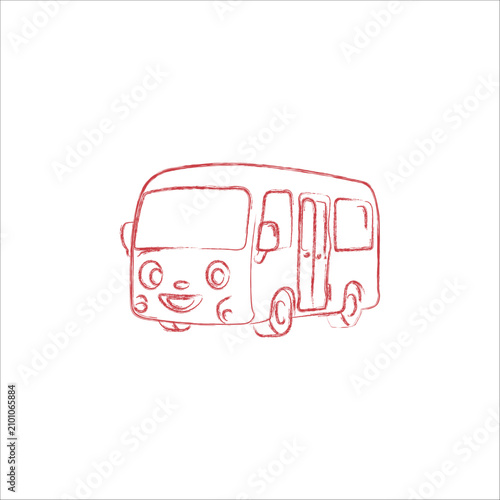 mini bus car small load white background