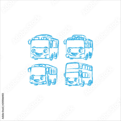 set of land vehicle bus car packages