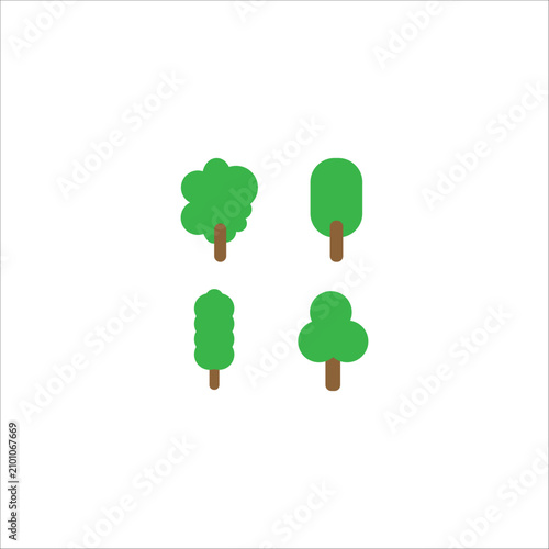 white background green tree pack