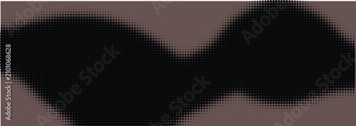 Foto Abstract wavy pattern created with black dots and a muted taupe background