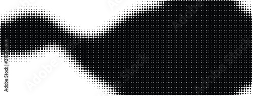 Fotografía Abstract pattern of black halftone dots with varying density on a white backgrou