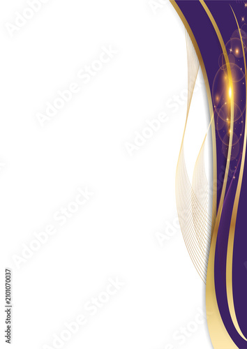 professional graduation certificate background layout with deep purple gold sparkle curve
