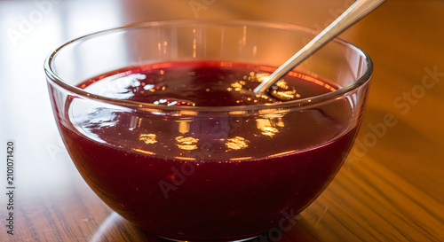 Homemade cranberry sauce for thanksgiving dinner festive red berry relish