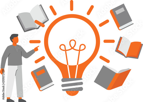 Concept illustration of learning and creative ideas.
