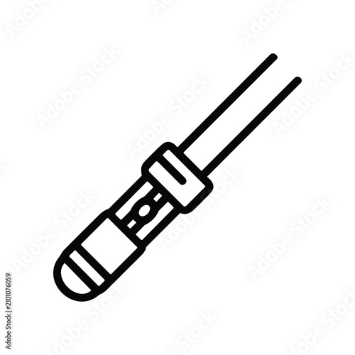 Bild auf Leinwand Minimalist icon of a lightsaber, simple line art, sci-fi weapon, futuristic ente