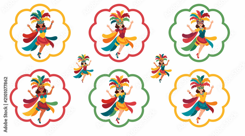 Obraz premium traditional indian dancer icons