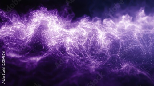 Quantum superposition states luminous energy fields fluctuating between visible and invisible plasma clouds with deep purple and silver gradients atmospheric depth