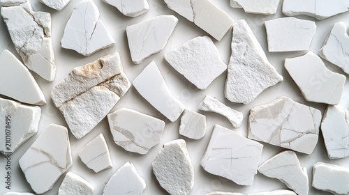 White limestone texture broken stone fragments scattered natural pieces weathered surface pattern seamless background material eco design web applications