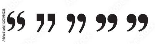 Tableau sur toile Variety of thick and thin quotation mark styles for professional typesetting and publication design kits