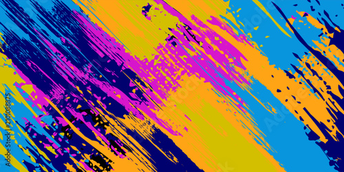 Obraz na plátne Modern and sensational abstract grunge art background texture with colorful paint