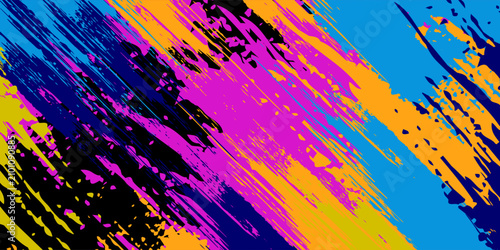 Obraz na plátne Modern and sensational abstract grunge art background texture with colorful paint