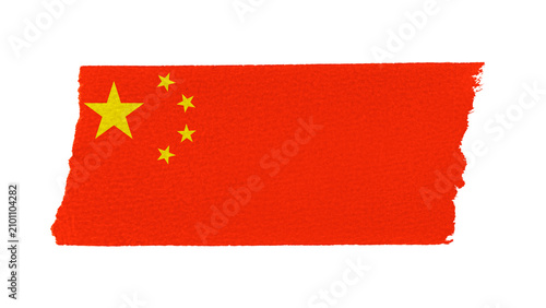 Photography China's flag png sticker, washi tape design, transparent background