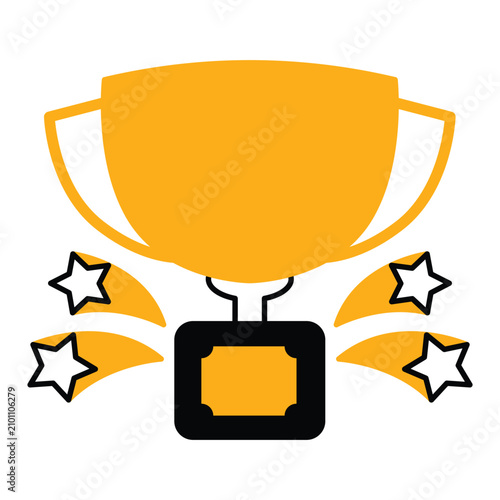 Bild auf Leinwand Winner Trophy Cup Award Business Success Vector Illustration