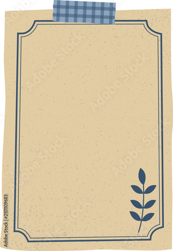 Vintage Paper Note Scrapbook Illustration with Aged Memo Paper for Journaling, Collage, Planner, Stationery, and Scrapbook Design. Vector Isolated