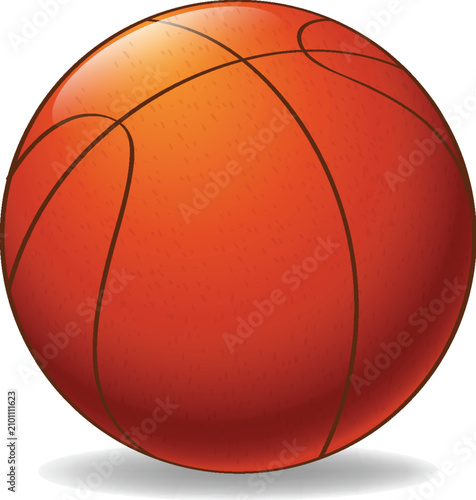Orange Basketball Vector Illustration Isolated on White Background